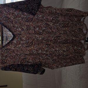 Lands' End Multicolor Paisley Top Womens 2X (Christine #2)